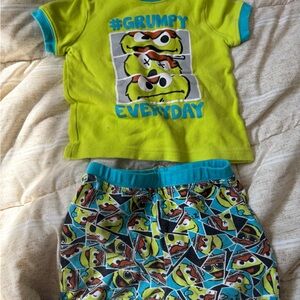 Sesame Street Kids Pajama Set - Lime Green & Teal Accents